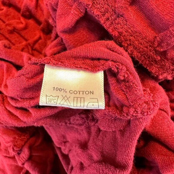 Komil Women’s Red Textured Open Front Long Line Cotton Cardigan Size L - Picture 6 of 7